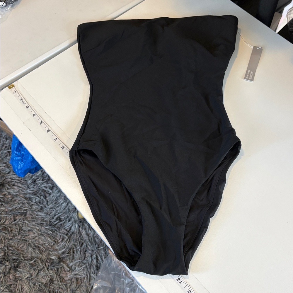 J. Crew Black Strapless One-Piece Swimsuit